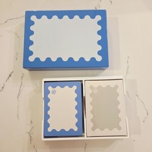 JONATHAN ADLER PLAYING CARDS 2 DECK SET RIPPLE WAVY BLUE WHITE BOX TRINKET